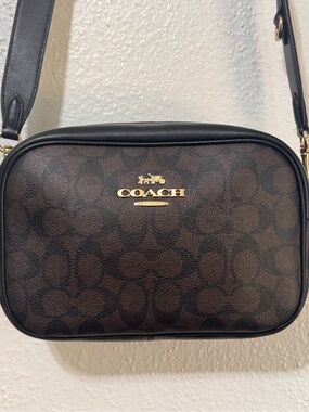 Coach Jamie Camera Brown Signature Canvas Crossbody